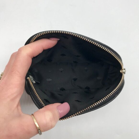 Kate Spade Black Glitter Fabric Joeley Dome Pouch - Picture 10 of 10